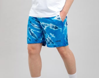Tie-Dye Shorts – Blue Relaxed Fit Unisex Loungewear