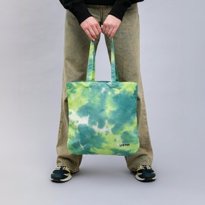 Batik-Einkaufstasche, Handgefärbte Segeltuch-Strandtasche, Buch-Liebhaber-Einkaufstasche, Schultertasche, perfektes Geschenk für Leser, Bücherwürmer