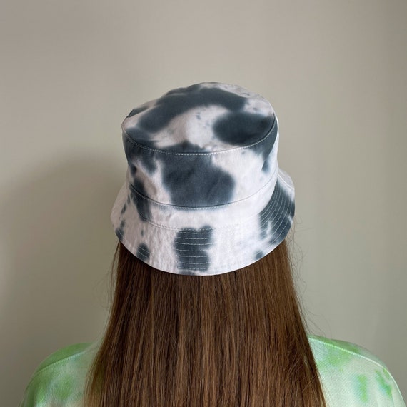 Grey Tie Dye Bucket Hat: Hand-dyed Cotton Sun Hat - Etsy display picture 3
