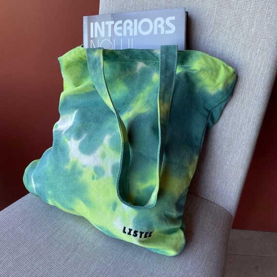 Sac Fourre-tout Tie Dye Jaune Et Rouge/rose En Coton Naturel - Neuf Sans étiquette