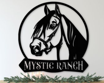 Personalized Horse Metal Sign: Custom Ranch Wall Art