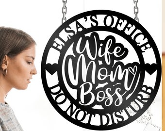Personalized Metal Office Sign: Custom Family Quote Entry Decor