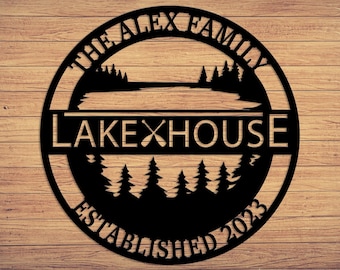 Custom Lake House Metal Sign: Coastal Cabin Wall Art