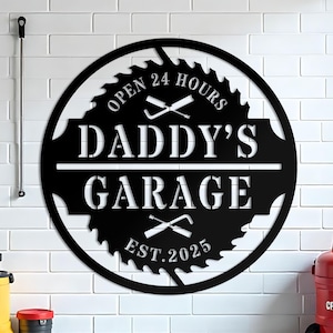 Personalized Metal Garage Sign: Custom Name, Est. Year