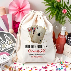 Ma sei morto? Kit di recupero Borse bomboniere - Borse per feste di addio al nubilato a Las Vegas - Regali per feste di nozze - Borsa per carte da gioco - Bomboniere di compleanno