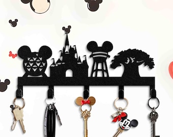 New Disney Parks Key Hangers - Room Entrance Décor - New Home Gift - Disney World Key Hook Rack - New Gift Ideas - Mothers day metals