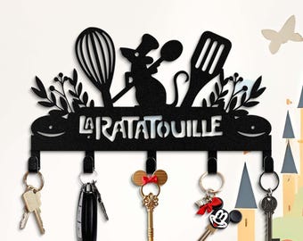 Ratatouille Metal Key Holder: Kitchen Organizer & Towel Hooks