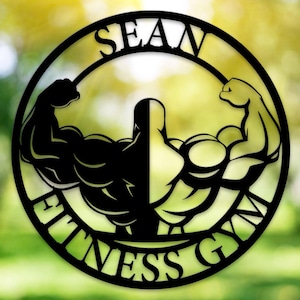 Personalized Metal Gym Sign: Workout Room Wall Decor