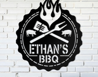 Metal BBQ Sign- Fathers Days Gift-BBQ Sign For Dad-Outdoor Kitchen Sign-Outdoor BBQ Sign - Gift For Dad - Gift For Grandpa