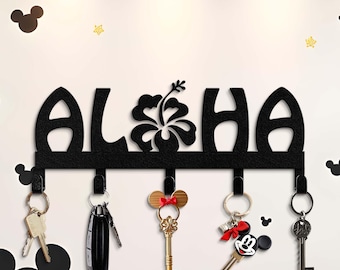Metal Aloha Key hook - Disney Key Holder - Mothers Love Metal Sign- Metal Key Rack - Hawaii Aloha Key Holder - Beach House Home Decor Hanger