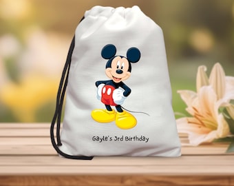 Personalized Birthday Favor Bag – Character-Themed Drawstring Sack for Kids Party Keepsakes or Celebration Gift Pouch, party Favor Pouches