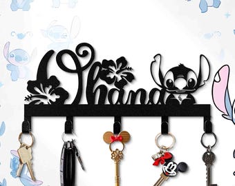 Ohana Metal Wall Hanger: Floral Beach House Decor, Family Hooks