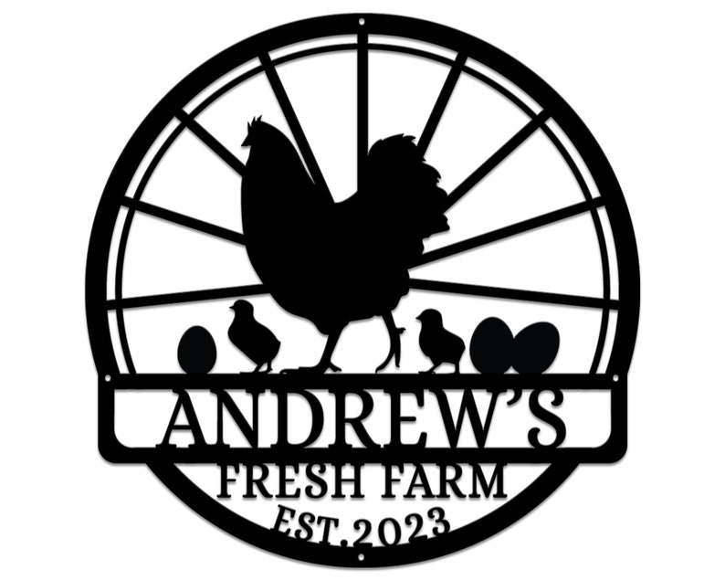 Custom Chicken Fresh Farm Metal Sign Rustic Chicken Coop Etsy