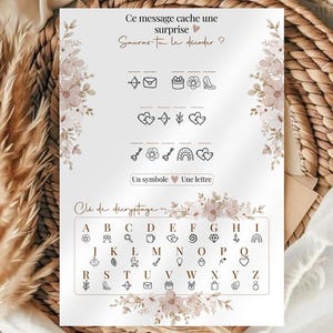 Carte message à décoder • Annonce originale • Message secret • Grossesse • Mariage • Demande,Parrain Marraine • Tu vas être Mamie,Papy,Tata