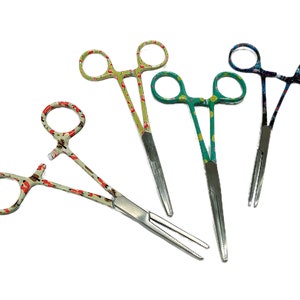 Nurse Kocher clamp - Happy prints - artery clamp Pean - per piece - Fox / Flamingo / Pineapple / Tattoo