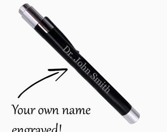 Personalized LED medical PENLIGHT - Black/Green/Red/Silver - eye light / pupil light - Nurse Gift graduation nurse & doctor