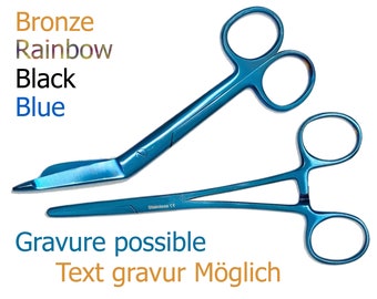 Kocher and scissors nurse - Bronze / Rainbow / Black / Blue - bandage scissors nurse set