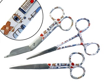 Nursing scissors set - bandage scissors + kocher + surgical scissors - nurse gift set - Medical Minds - Nursing scissors