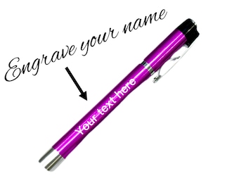 LED medical CLIPLIGHT PENLIGHT - Purple/Black/Silver - Personalized Nurse Gift - graduation nurse doctor - pupil light / eye light