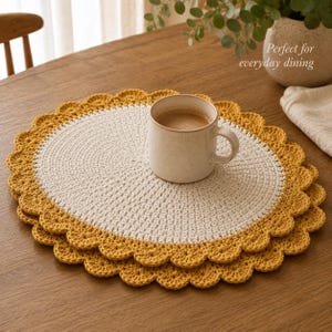Oval Crochet Placemat Pattern | Scalloped Border Doily, Beginner Friendly (PDF Download) - decoración del hogar image 3