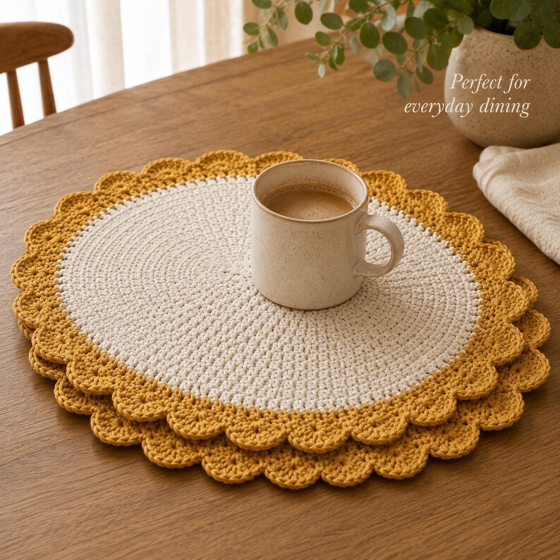 Oval Crochet Placemat Pattern | Scalloped Border Doily, Beginner Friendly (PDF Download) - decoración del hogar image 3