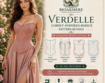 4 Corset-Inspired Bodice Sewing Patterns (XS-XXL) (Digital Download)