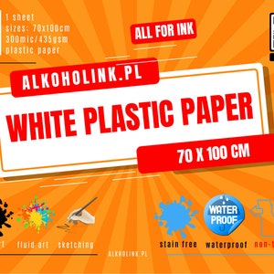 Carta plastificata per inchiostri ad alcool in vari formati 70x100cm 1pcs.