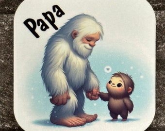 Aimant de réfrigérateur Papa Bigfoot Sasquatch Nouveau