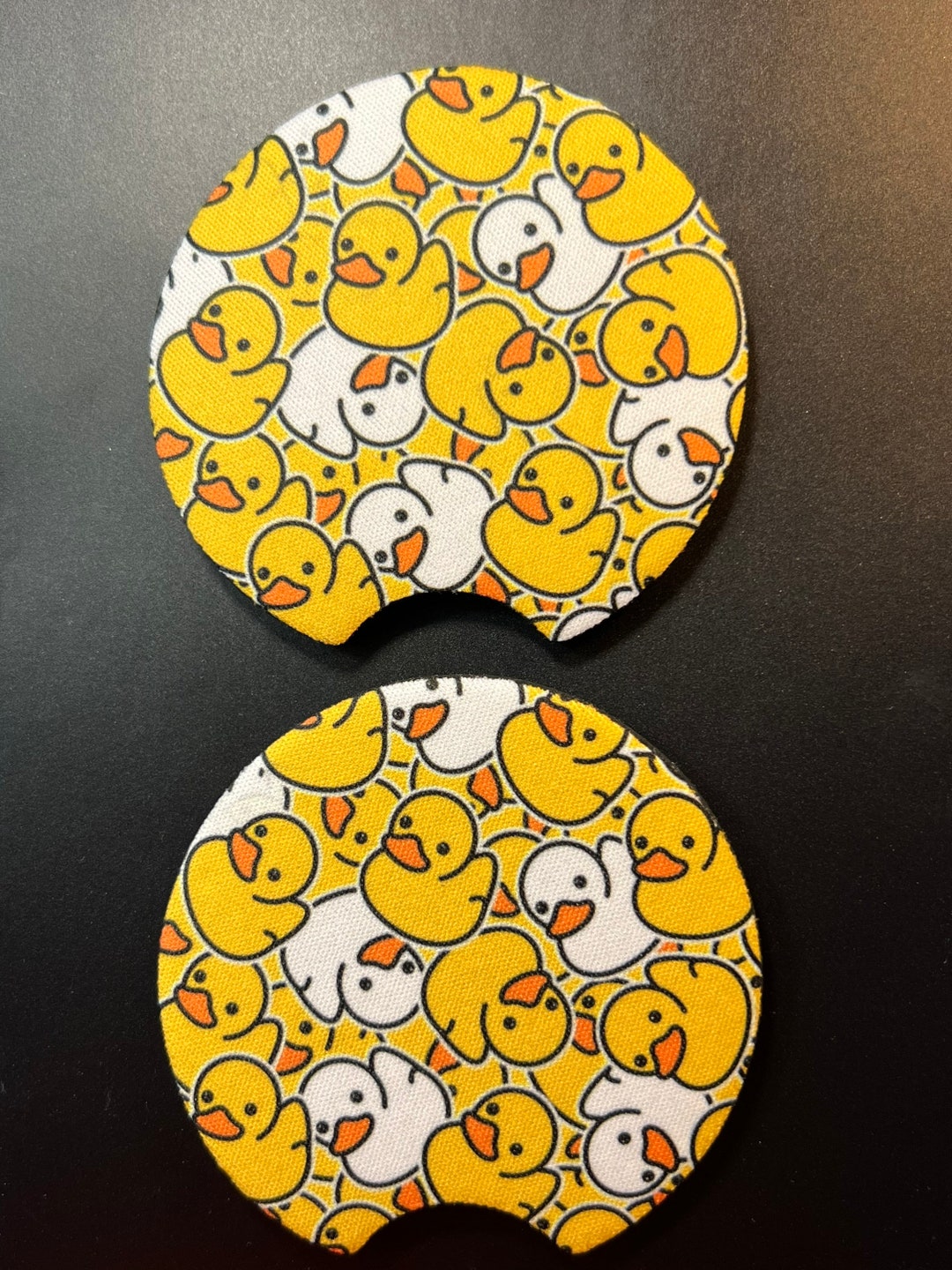 Ducks Yellow and White Car Cup Holder Coasters Set New Etsy