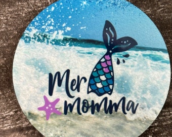 Imán redondo para nevera Mer Momma Mermaid, nuevo