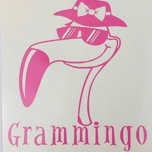 Grammingo Grandma Flamingo Pink Vinyl Car Laptop Decal