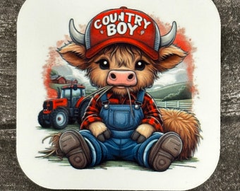 Cow Country Boy Refrigerator Magnet New Gift