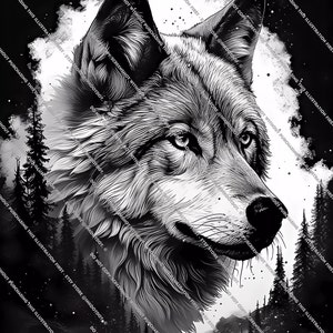 Wolf Tattoo Design - Etsy Singapore