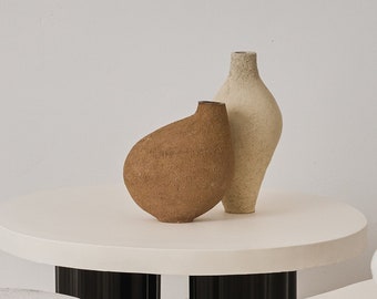 Vase en céramique, grand, rouge brique, fait main, rustique, hauteur 26,5 cm, en terre chamottée, sculptural