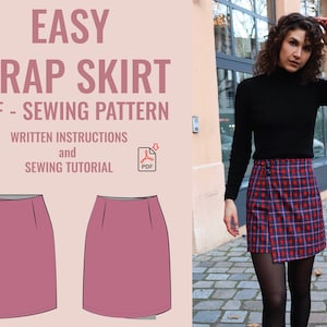 EASY WRAP SKIRT sewing pattern / Sizes xxS-xxL / Instant pdf download