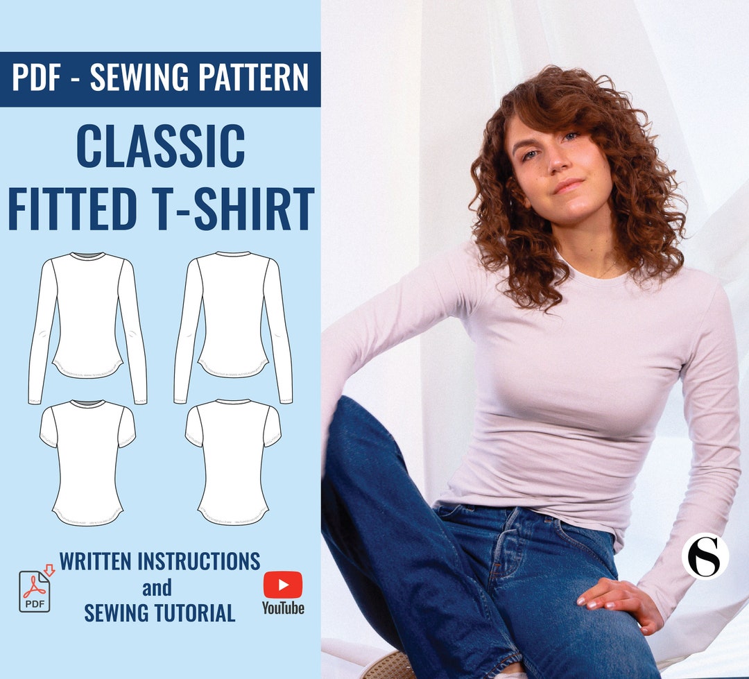 JERSEY T-SHIRT Sewing Pattern / Sizes Xxs-xxl / Instant Pdf Download - Etsy