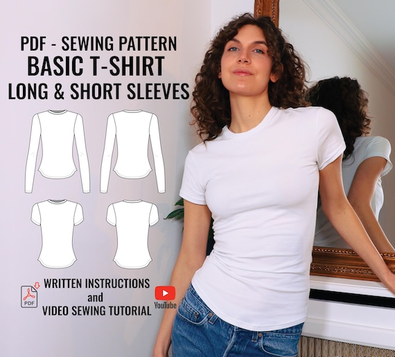 JERSEY T-SHIRT Sewing Pattern / Sizes 32-52 / Instant Pdf