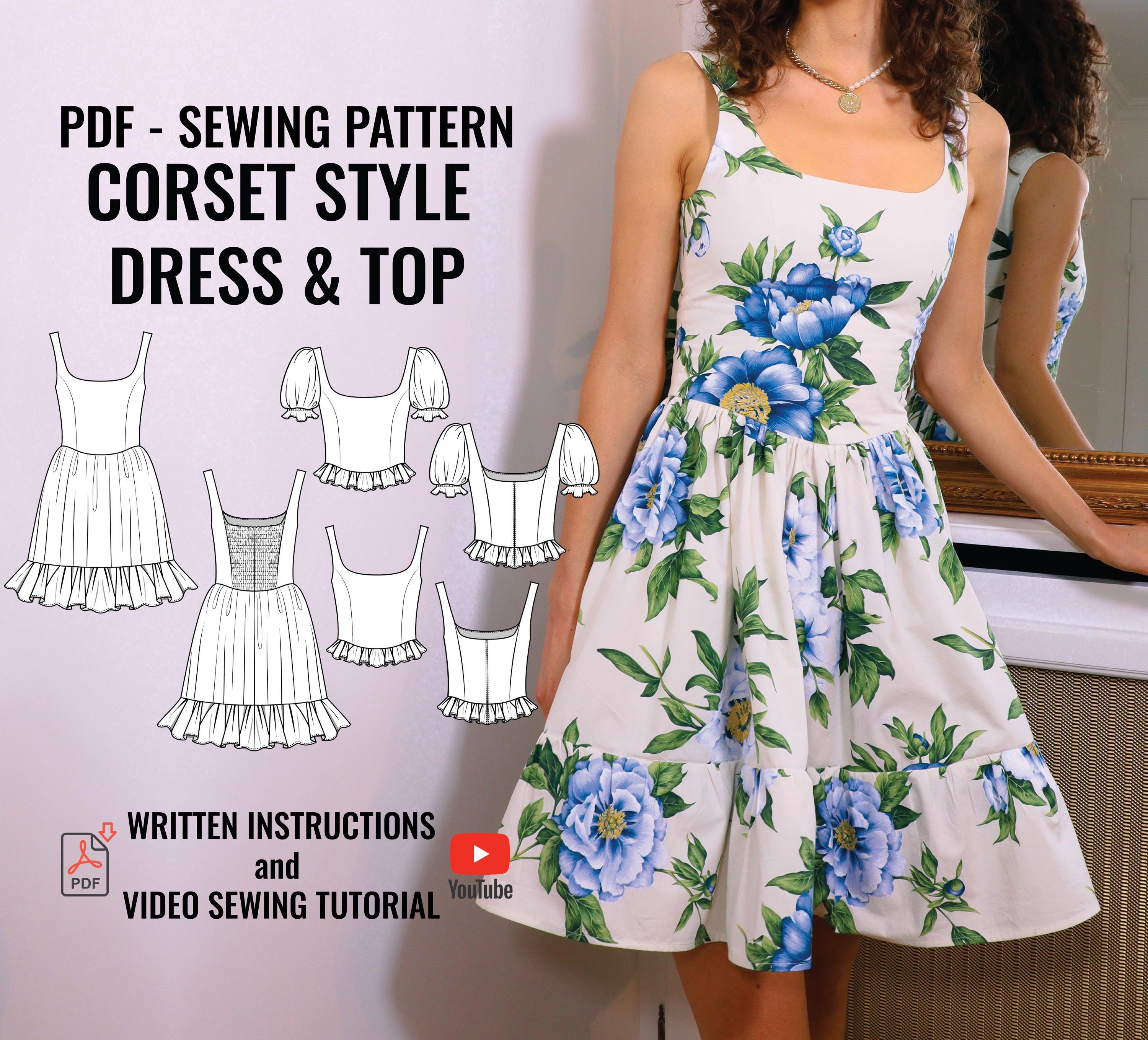 corset top dress pattern Corset Dress Sewing Pattern main image 1