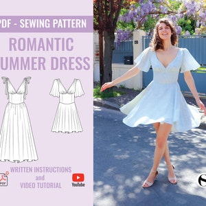 ROMANTIC COTTAGECORE DRESS sewing pattern / Sizes xxS-xxL / Instant pdf download