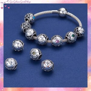 Charmsy z konstelacji zodiakalnych S925 do bransoletki Pandora: Znaki zodiaku, Dwanaście konstelacji, Koraliki zodiakalne, Charms miesiąca urodzenia, Prezent urodzinowy