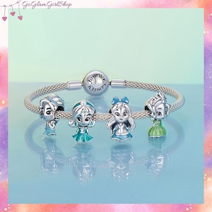 S925 Princess Charms for pandora charm bracelet, Pumpkin Carriage, Elsa charm, Ariel charm, Cinderella charm, Jasmine, Tiana, Fairy Tale