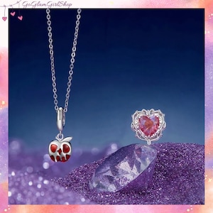 S925 Snow White Charms for pandora charm bracelet, Fairy Tale Lovers, Magic Mirror, Poison Apple, Magic Castle, Snow White Princess beads