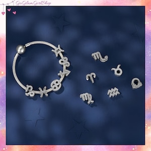 Zawieszki z konstelacji zodiakalnych S925 do bransoletki Pandora: Znaki zodiaku, Dwanaście konstelacji, Koraliki zodiakalne, Prezent urodzinowy, Grawerowane zawieszki
