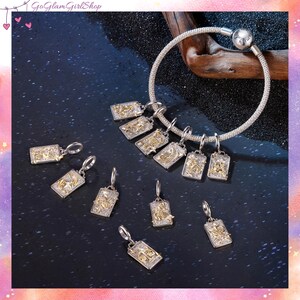 Zodiac Charms Compatible with Pandora Bracelet – S925 Gold-Plated Horoscope Dangle Charms, Astrology Jewelry, Zodiac Sign Birthday Gift