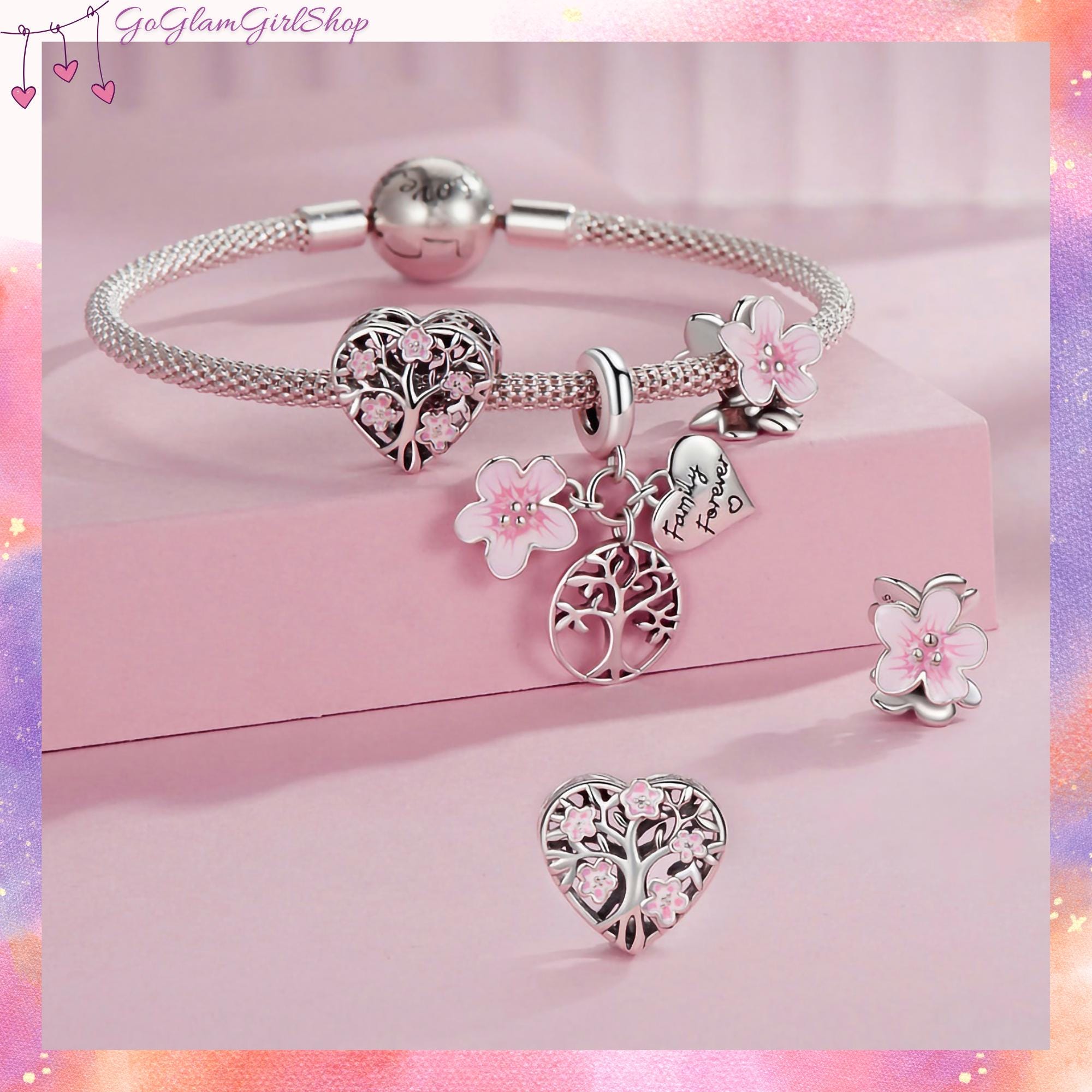 Pandora Poetic Blooms Pandora Magnolia Bloom Bracelet Set Pandora