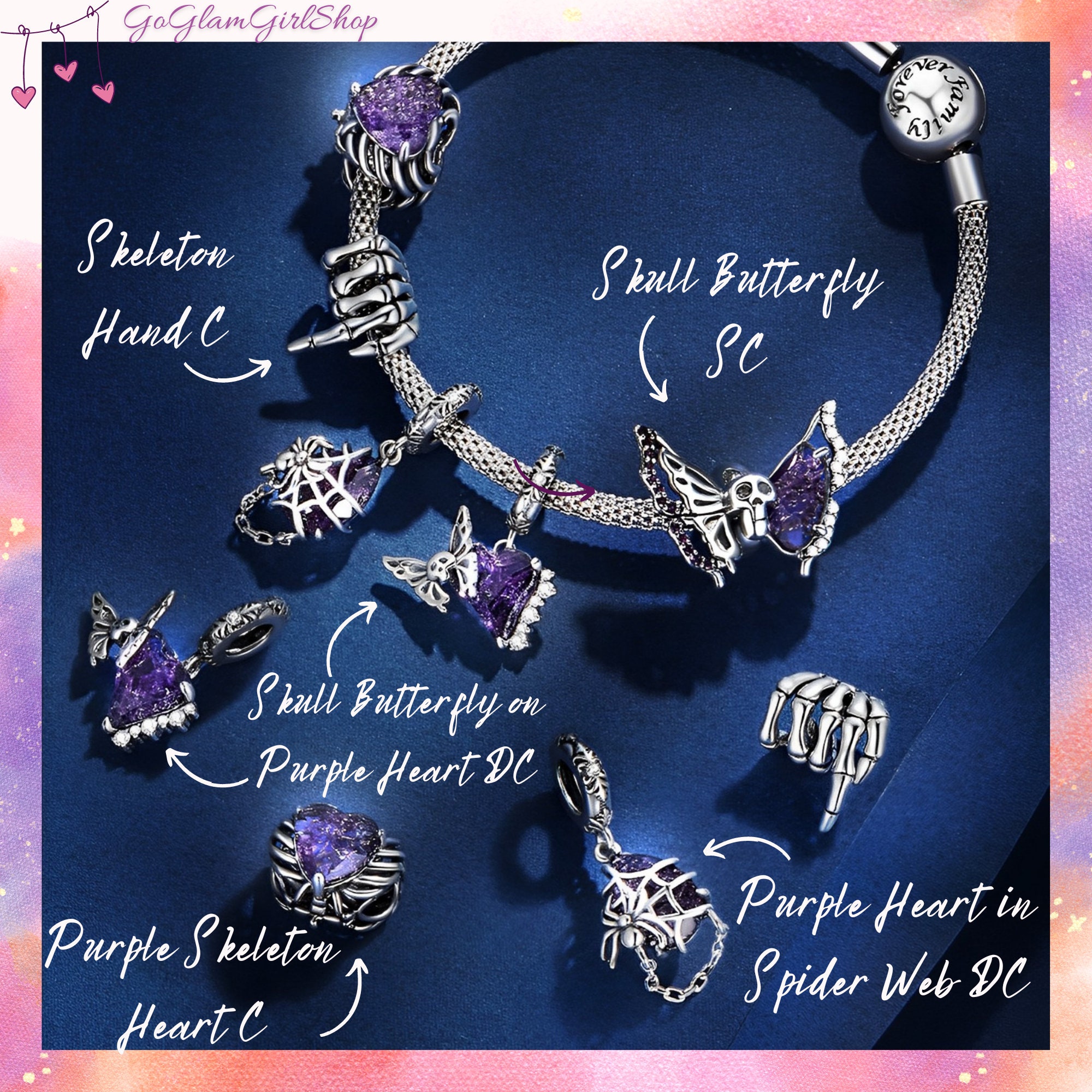 Purple Pandora Butterfly Charm