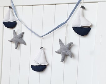 Ship garland, Marine garland, Baby room decoration ,starfish garland