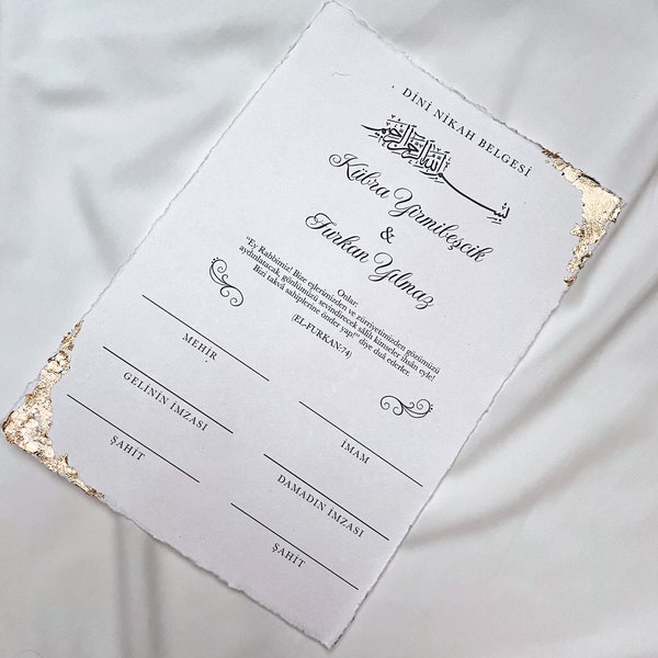 Certificato di matrimonio islamico | Dini Nikah Belgesi | Certificato di matrimonio islamico | Contratto di matrimonio | Certificato di matrimonio