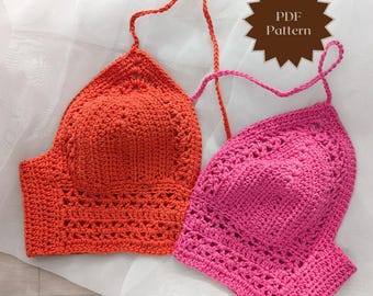 Crochet Melody Crop Top Pattern | Duo Colour Festival Bralette | (PDF Pattern)