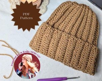 It Ends With Us Inspired Wide Brim Beanie Hat Crochet Pattern | Beginner Friendly Winter Hat Crochet Pattern | PDF Download